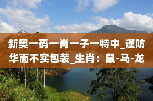 新奥一码一肖一子一特中_谨防华而不实包装_生肖：鼠-马-龙
